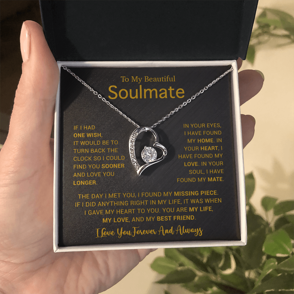 To My Soulmate Necklace, Gift For Soulmate, Anniversary Gift, Birthday Gift 4_5_Gold