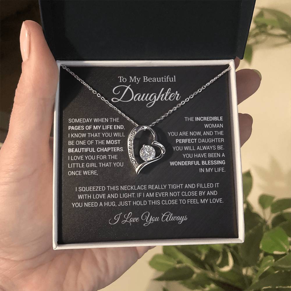To My Daughter Necklace, Daughter Father Necklace, Daughter Gift From Dad 4_6_Black