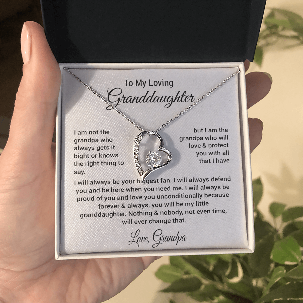 To My Granddaughter Necklace, Xmas Birthday Gift For Granddaughter from Grandpa 1_11_White