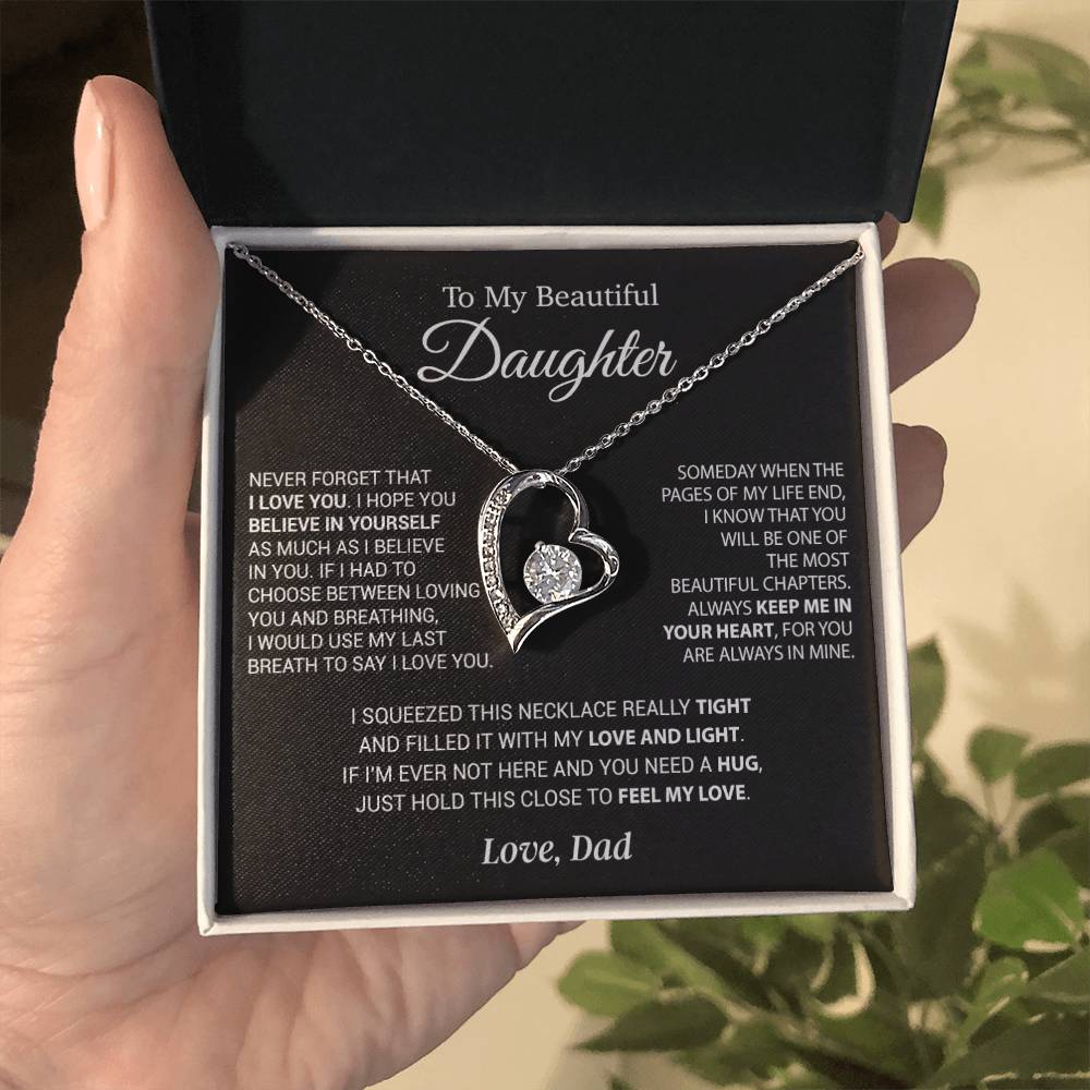 To My Daughter Necklace, Daughter Father Necklace, Daughter Gift From Dad 6_9_Black