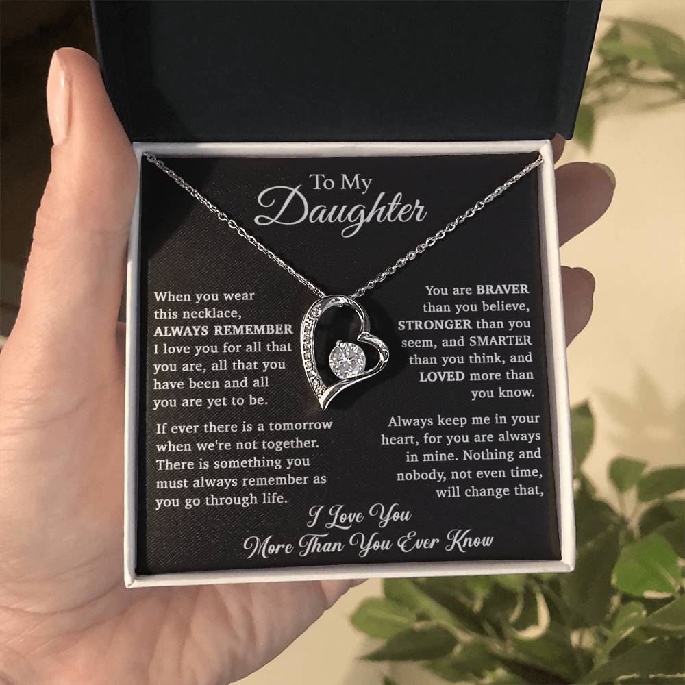 To My Daughter Necklace, Daughter Father Necklace, Daughter Gift From Dad, Mom 15_11_Black