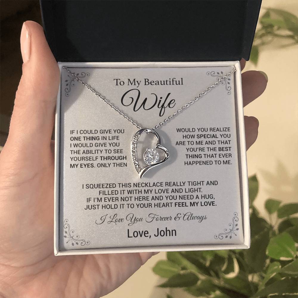 Custom To My Wife Necklace, Birthday Gift For Her, Wife Necklace, Christmas Gift