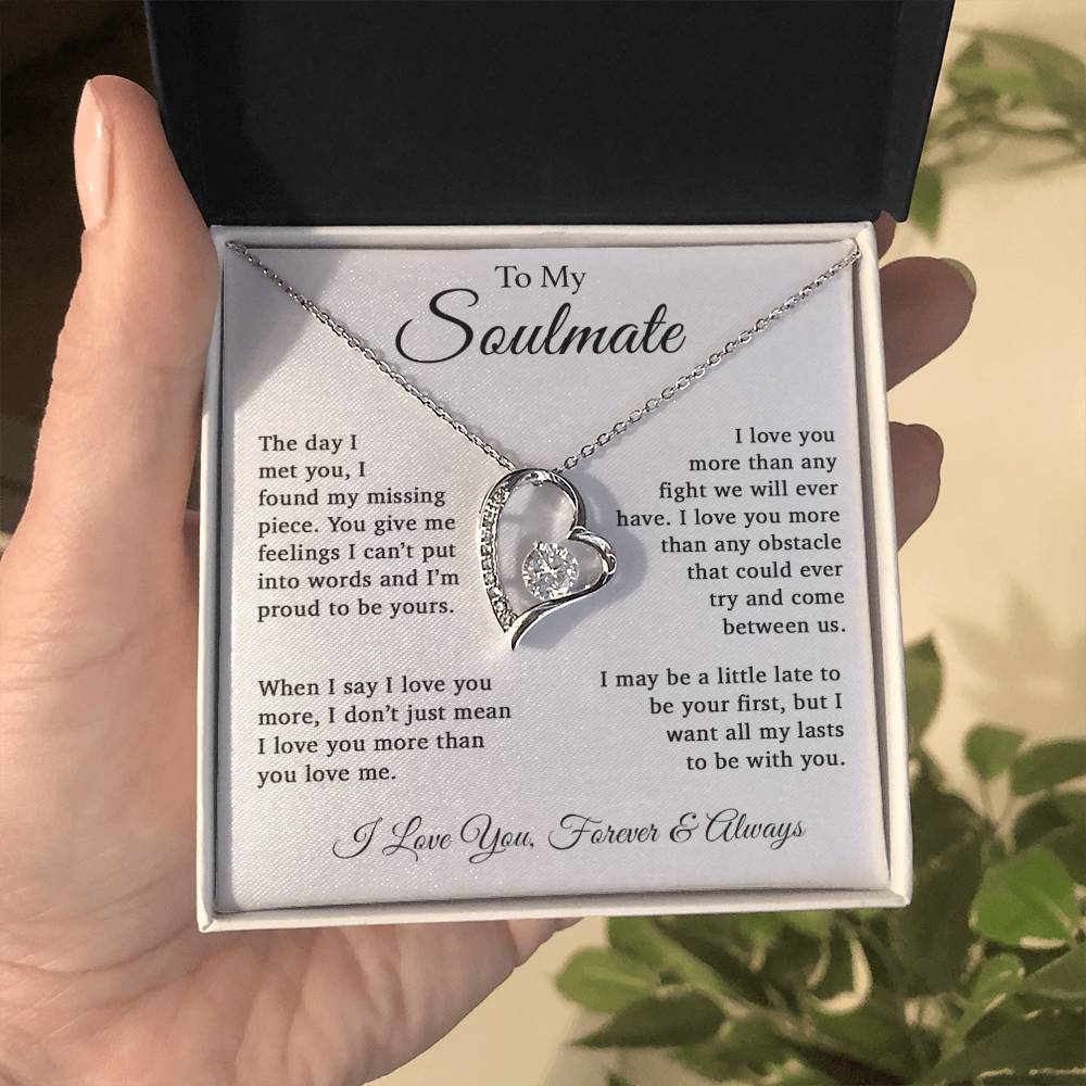 To Soulmate Necklace Gift For Girlfriend Wife Birthday Valentines Day Christmas