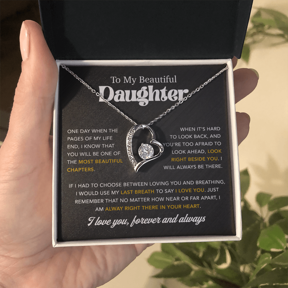 To My Daughter Necklace, Gift for Daughter from Dad, Father Daughter Necklace 7_7_Black