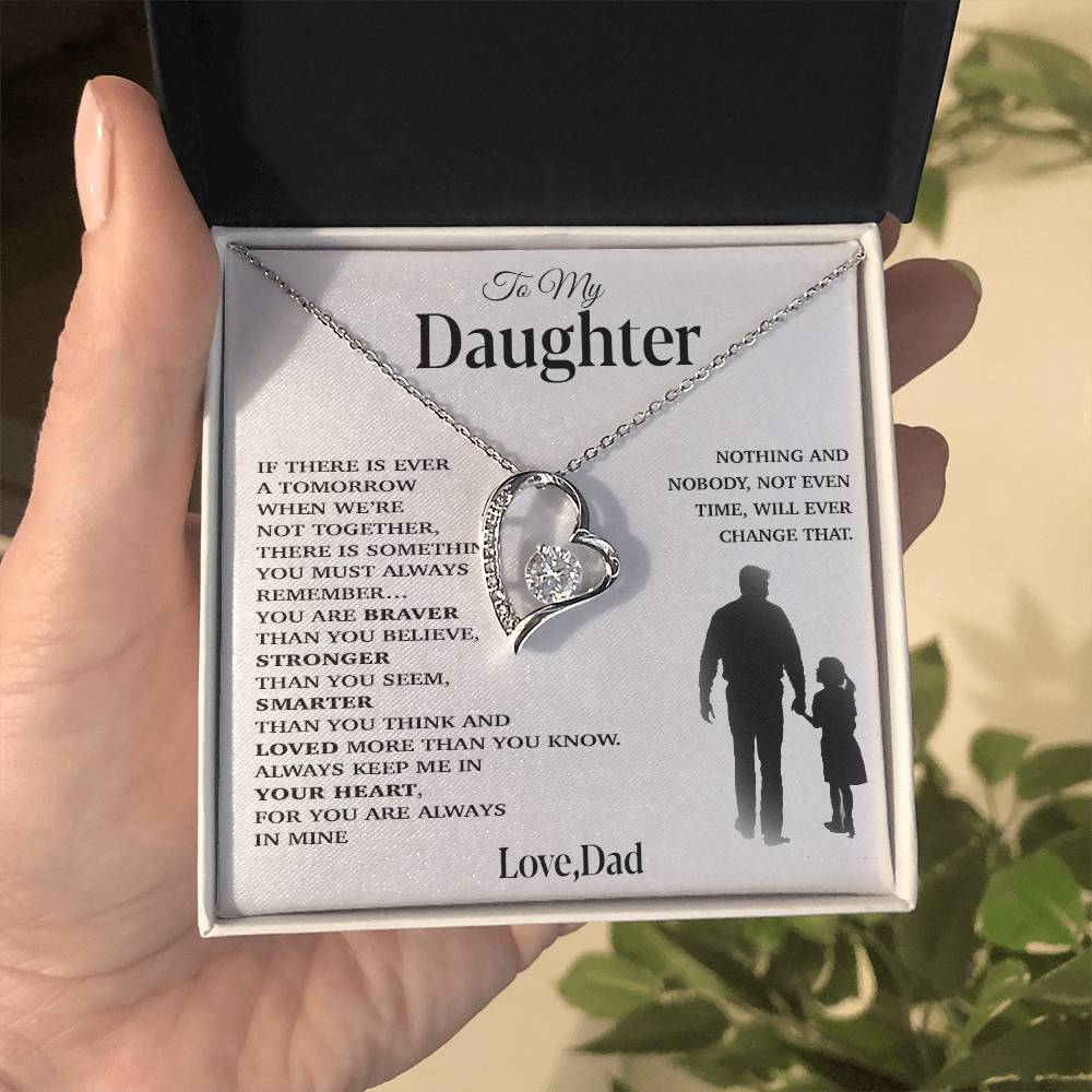 To My Daughter Necklace, Gift for Daughter from Dad, Father Daughter Necklace 29_11_White