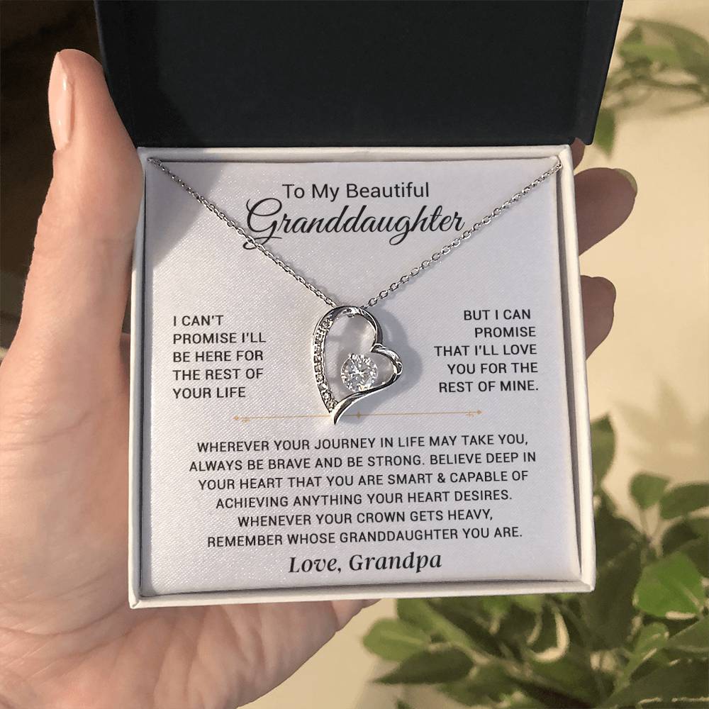 To My Granddaughter Necklace, Granddaughter Gift from Grandpa, Christmas Gift 5_11_White