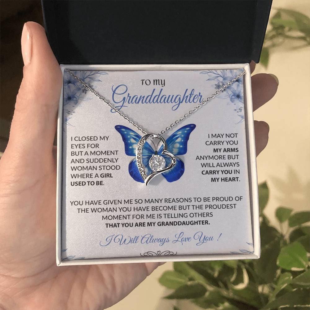 To My Granddaughter Necklace, Gift for Granddaughter from Grandpa Grandma