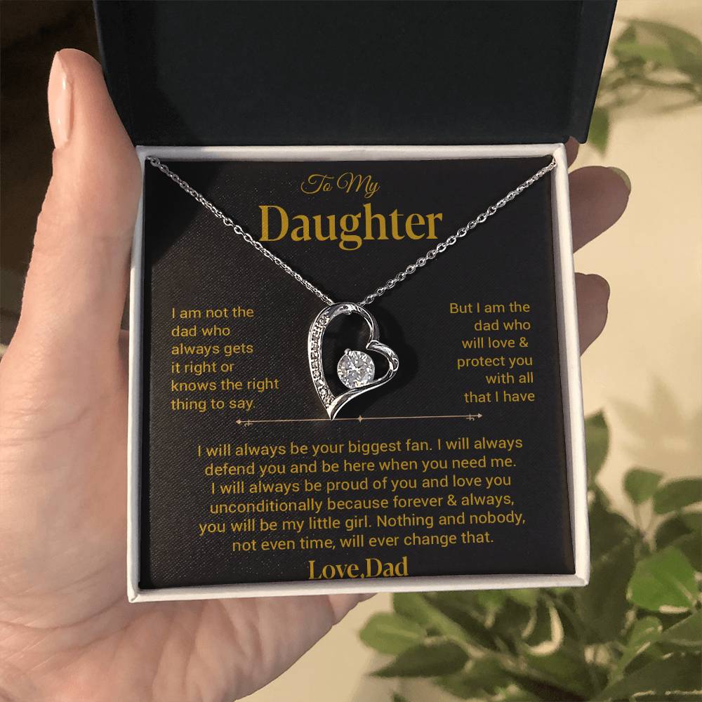 To My Daughter Necklace, Gift for Daughter from Dad, Father Daughter Necklace 21_11_Gold