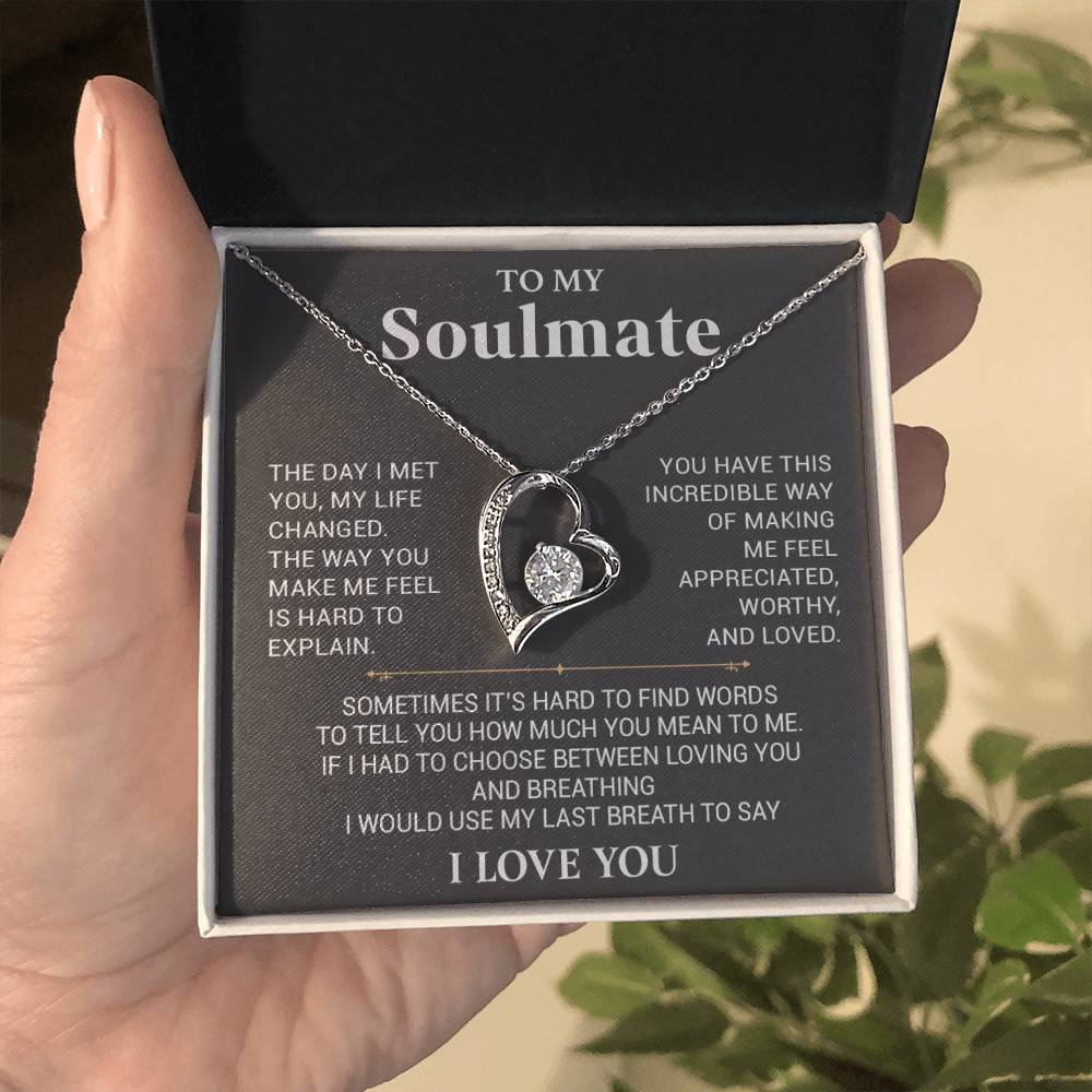 To My Soulmate Necklace, Anniversary Gift, Birthday Gift For Wife From Husband