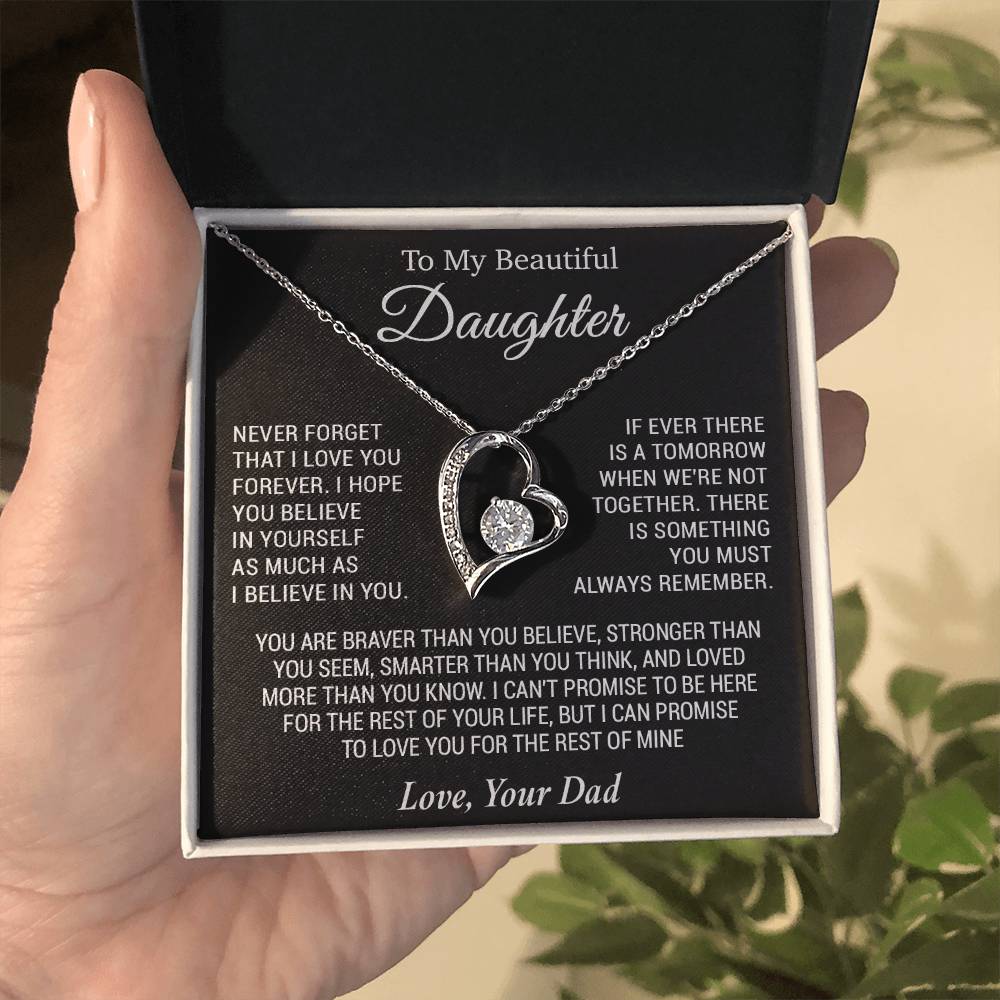 To My Daughter Necklace, Daughter Father Necklace, Daughter Gift From Dad 3_11_Black