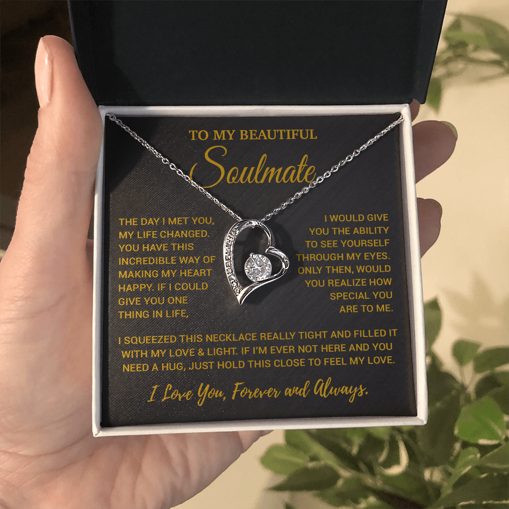 To My Soulmate Necklace, Valentines Day Gift, Gift For Wife, Anniversary Gift 30_2_Gold