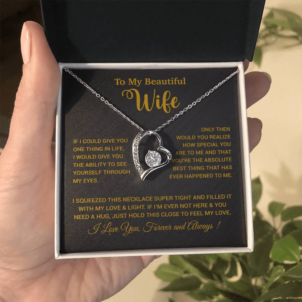 To My Wife Necklace, Wife Gift From Husband, Wife Husband Necklace, Christmas Gift 19_9_Gold