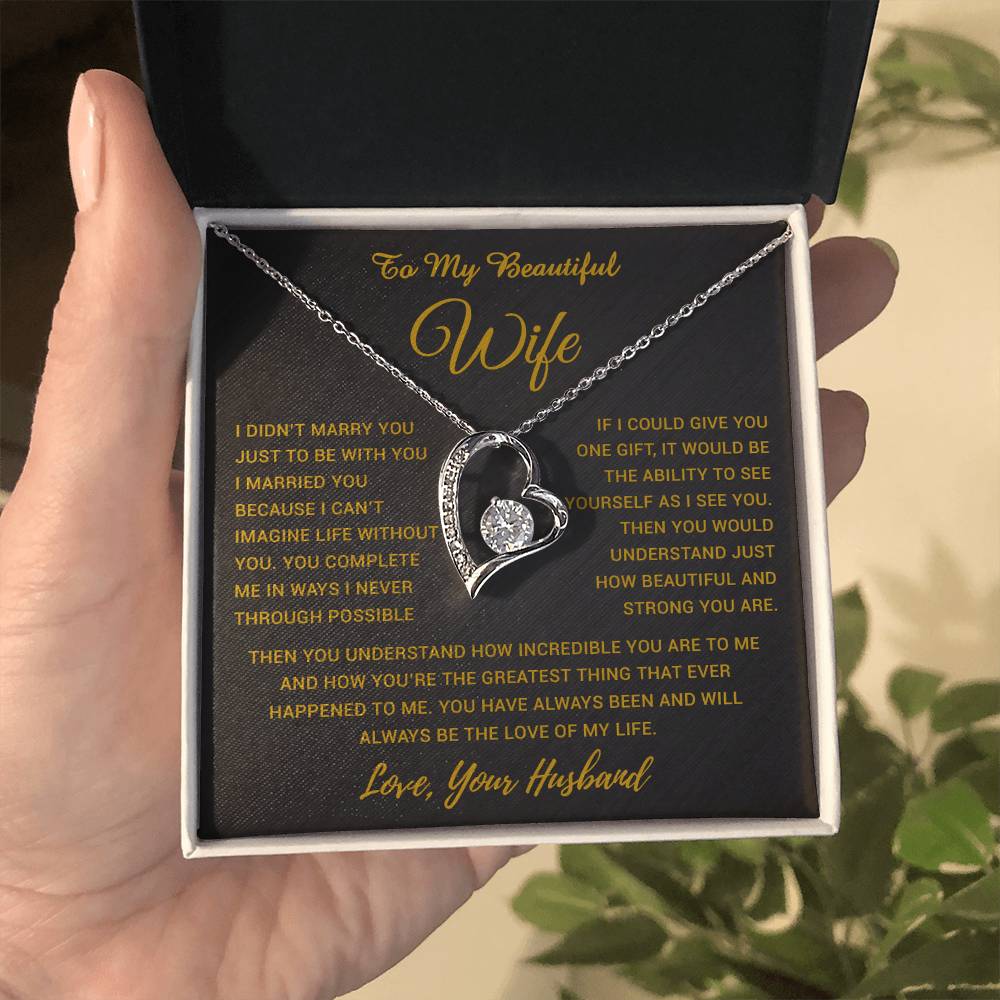 To My Wife Necklace, Gift For Wife, Anniversary Gift For Wife, Necklace For Wife 19_5_Gold