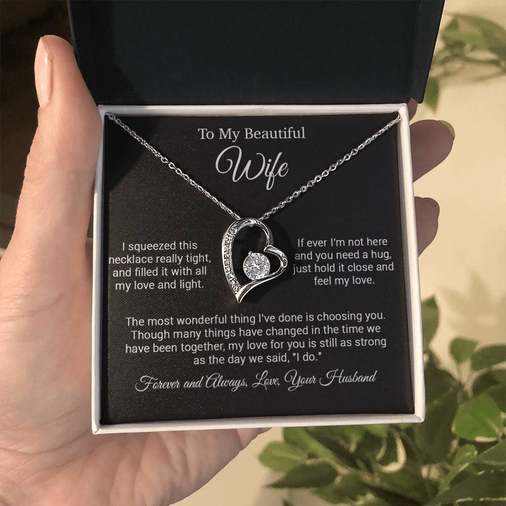 To My Wife Necklace, Gift For Wife, Valentine Day Gift, Birthday Gift_Black