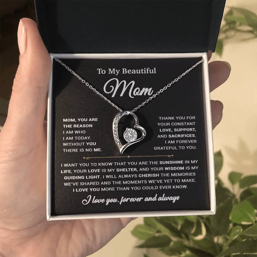 To My Mom Necklace, Sentimental Mother's Day Gift For Mom From Son 31_3_Black