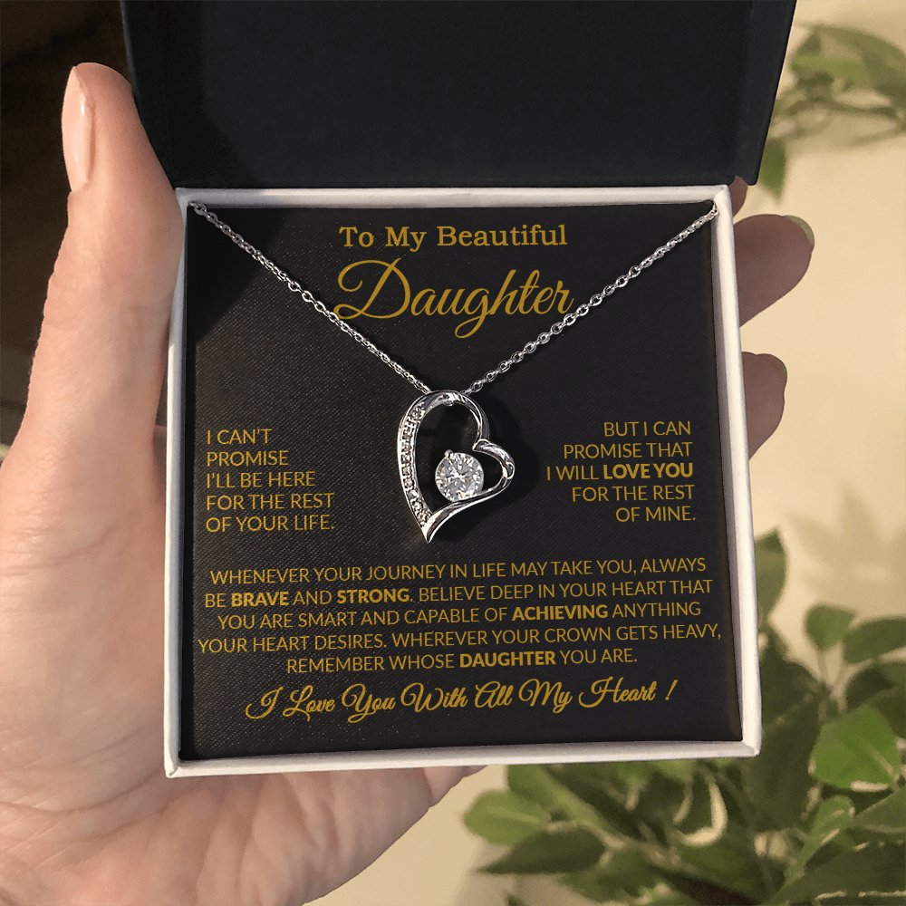 To My Daughter Necklace Gift From Dad, Daughter Gift, Father Daughter Necklace 16_9_Gold