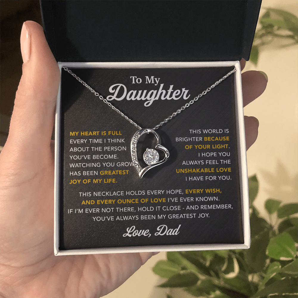 To My Daughter Necklace, Gift for Daughter from Dad, Father Daughter Necklace 16_6_Black