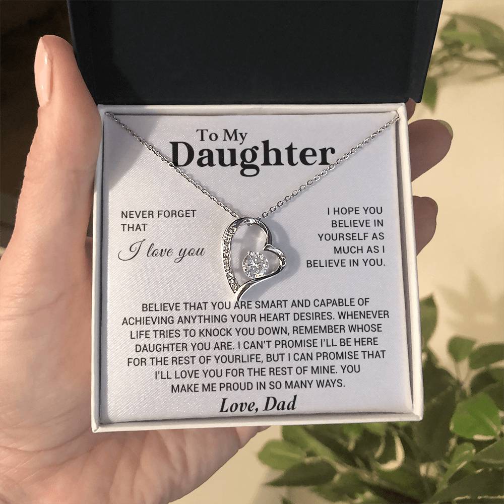 To My Daughter Necklace, Gift for Daughter from Dad, Birthday Christmas Graduation Gift