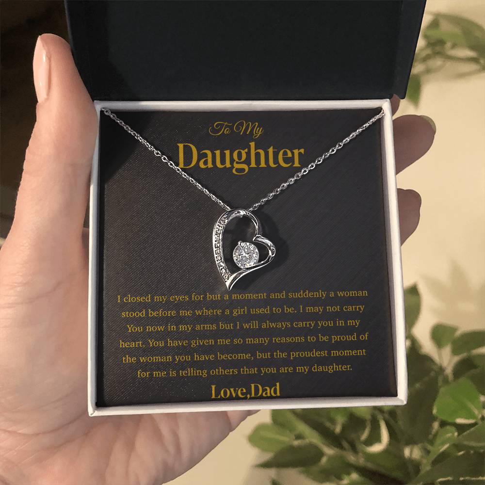To My Daughter Necklace, Gift for Daughter from Dad, Father Daughter Necklace 28_4_Gold