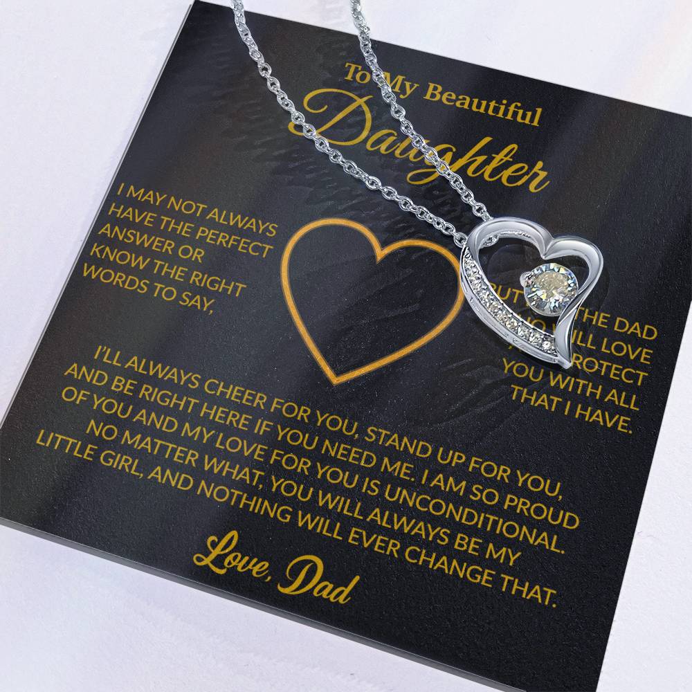 To My Daughter Necklace, Gift for Daughter from Dad, Father Daughter Necklace 7_6_Gold