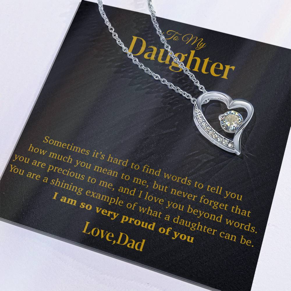 To My Daughter Necklace, Gift for Daughter from Dad, Father Daughter Necklace 12_4_Gold