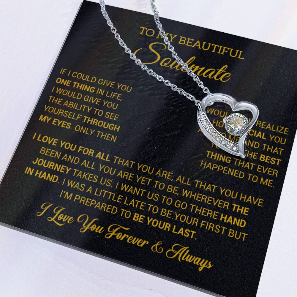 To My Soulmate Necklace, Gift For Wife Girlfriend From Husband, Birthday Gift