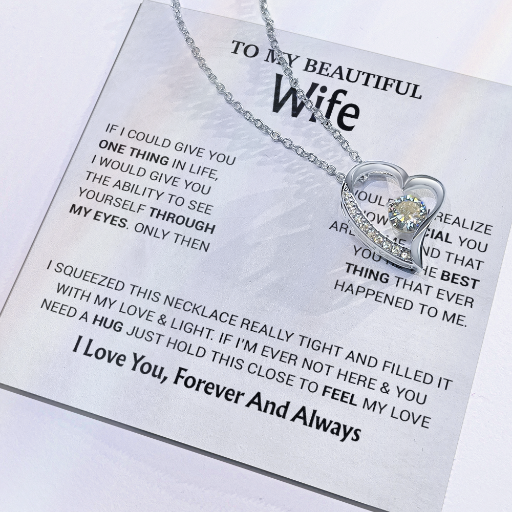 To My Wife Necklace, Christmas Gifts For Wife, Anniversary Cute Gift For Wife_23_8_White