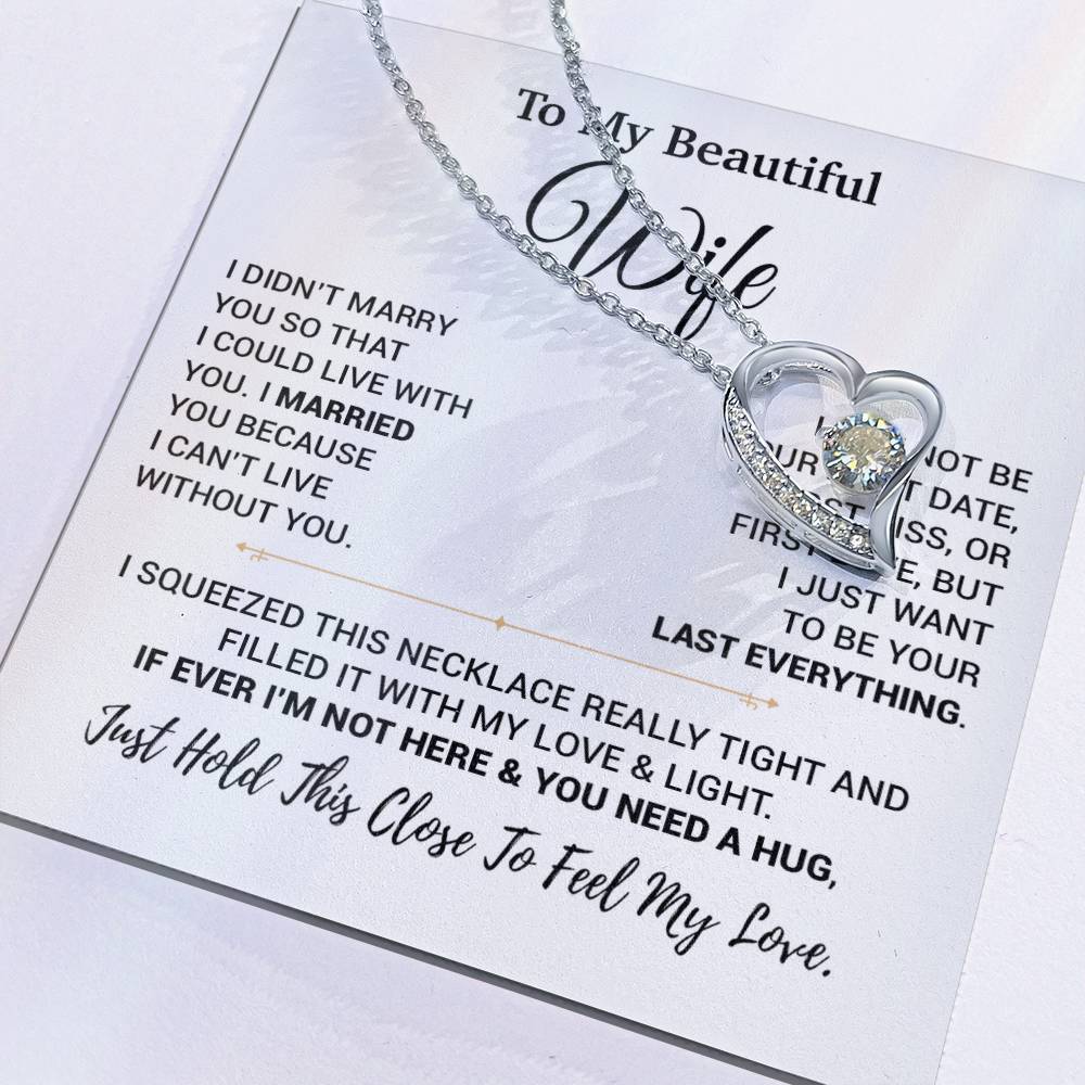 To My Wife Necklace, Christmas Gifts For Women, Anniversary Gift For Wife 7_9_White