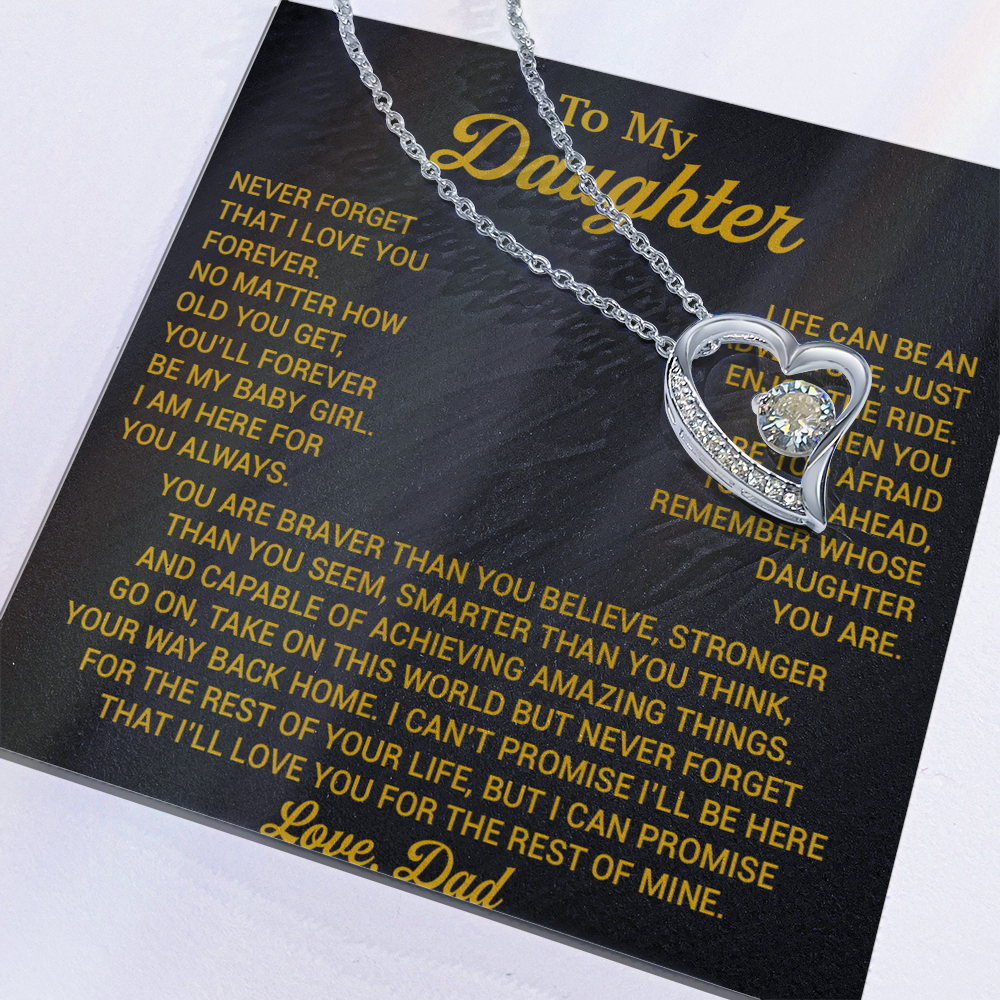 To My Daughter Necklace, Daughter Father Necklace, Daughter Gift From Dad 22_8_Gold