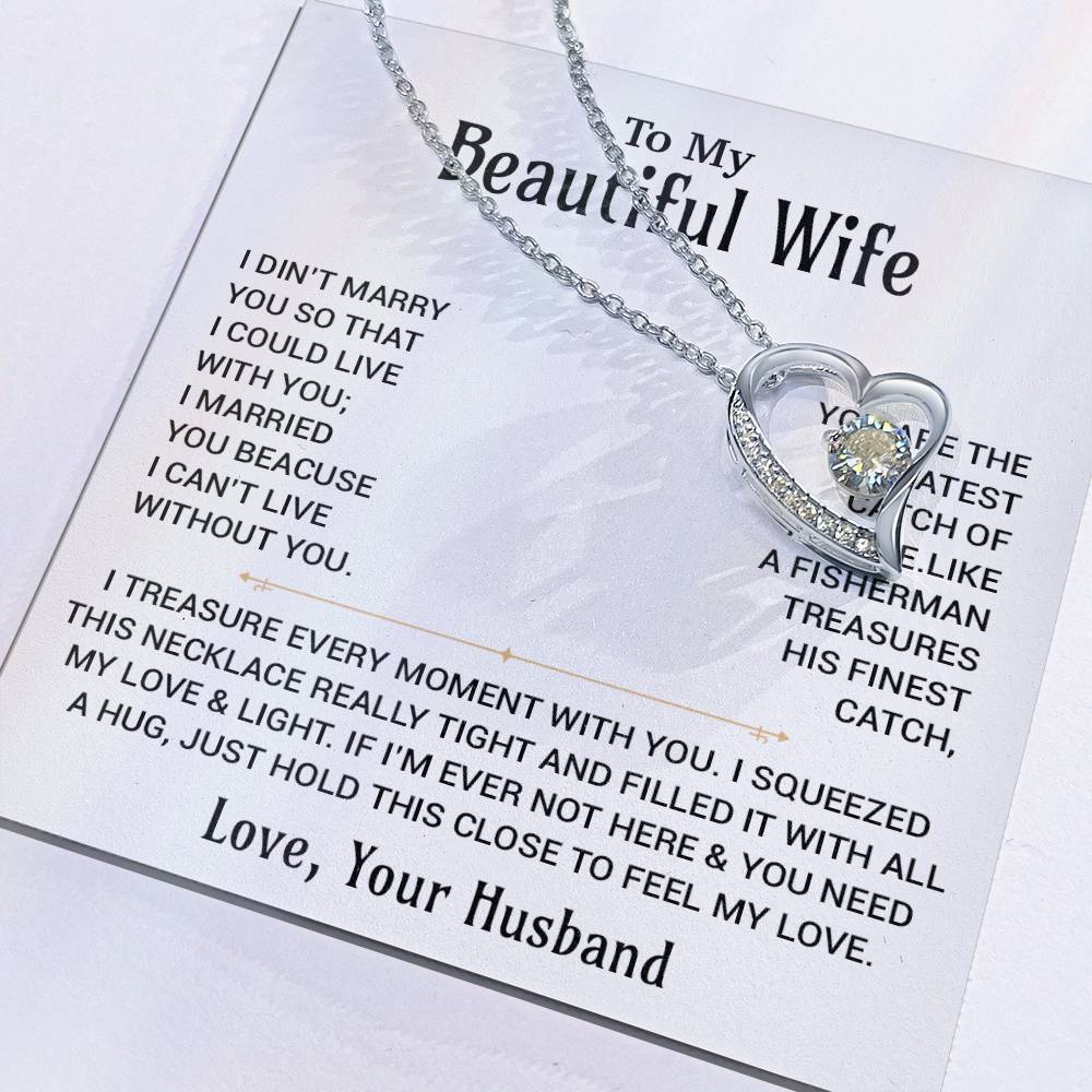 To My Beautiful Wife Necklace, Christmas Gifts For Women, Anniversary Gift For Wife 18_10