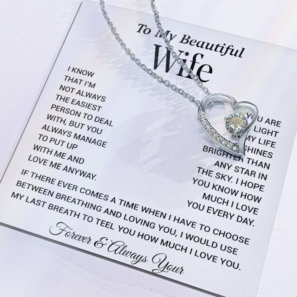 To My Wife Necklace, Gift For Wife, Anniversary Gift For Wife, Christmas Gift 28_11_White
