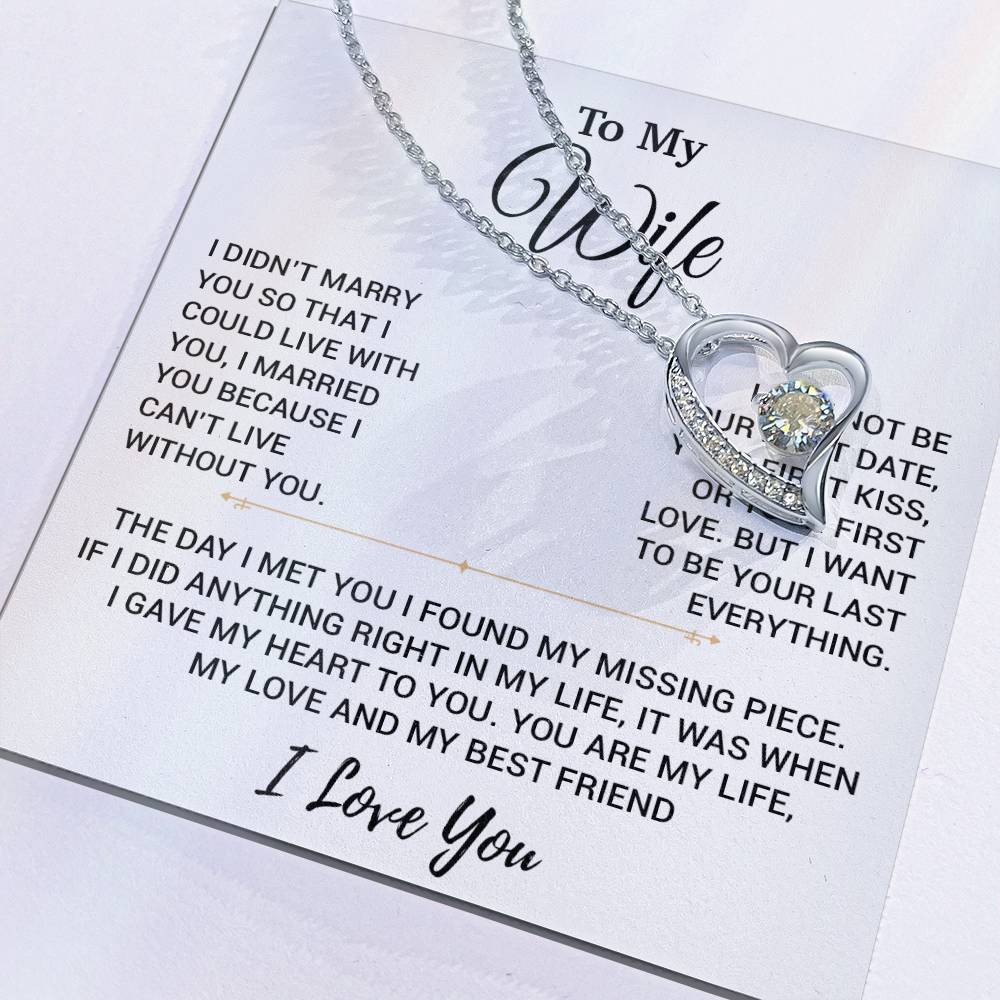 To My Wife Necklace, Christmas Gifts For Women, Anniversary Gift For Wife 16_11_White