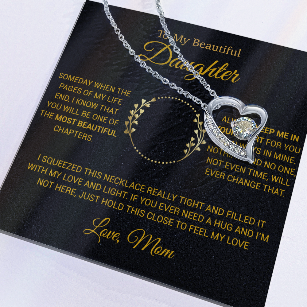 To My Daughter Necklace, Gift for Daughter from Mom, Daughter Mother Necklace 15_12_Gold