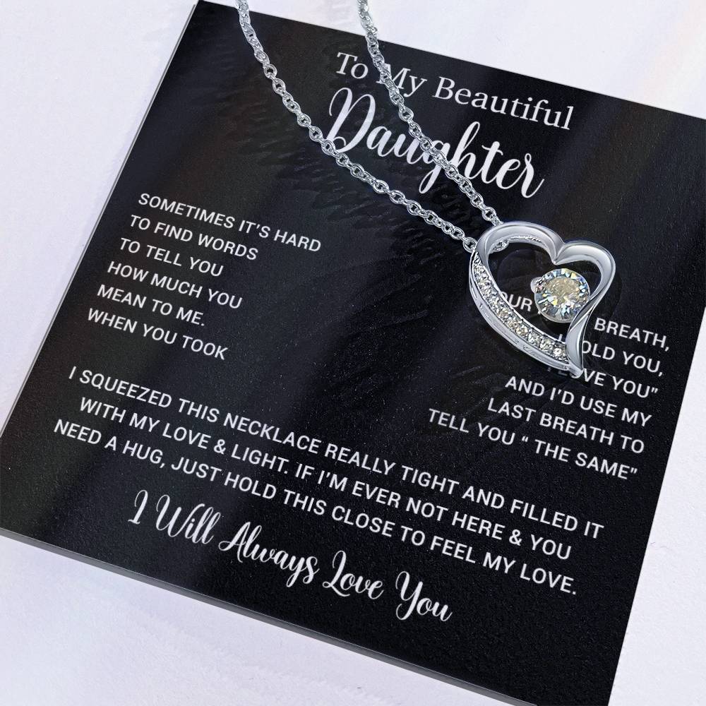 To My Daughter Necklace, Gift for Daughter from Dad, Father Daughter Necklace  11_5_Black