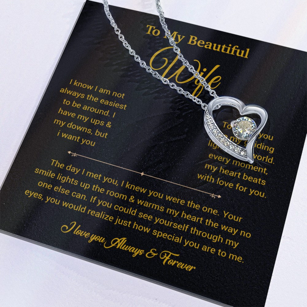 To My Wife Necklace, Gift For Wife, Anniversary Gift For Wife, Necklace For Wife 5_6_Gold