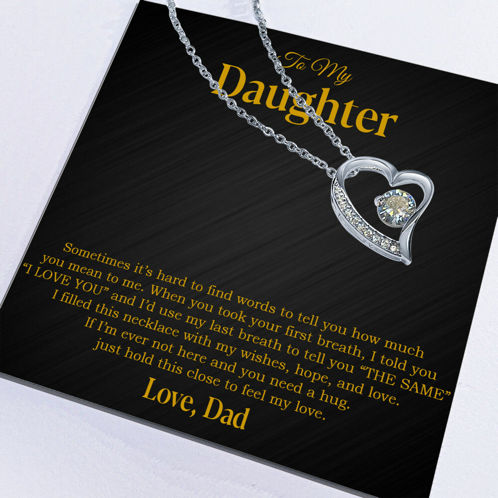 To My Daughter Necklace, Gift for Daughter from Dad, Father Daughter Necklace 14_4_Gold