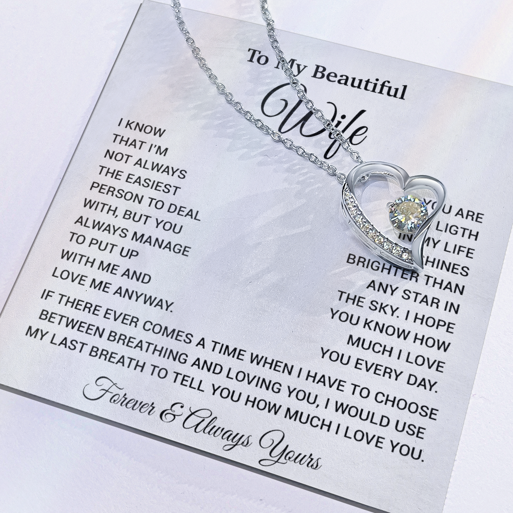 To My Wife Necklace, Christmas Gifts For Wife, Anniversary Cute Gift For Wife_6_9_White