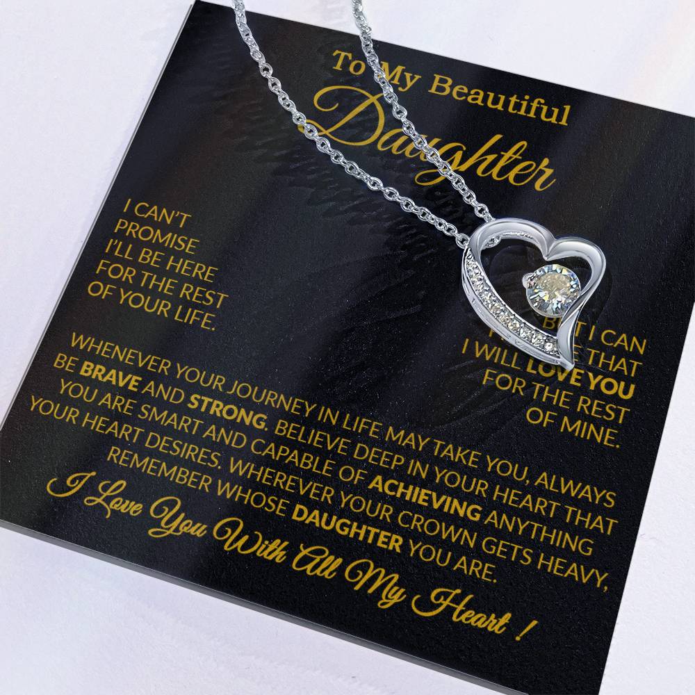 To My Daughter Necklace Gift From Dad, Daughter Gift, Father Daughter Necklace 16_9_Gold