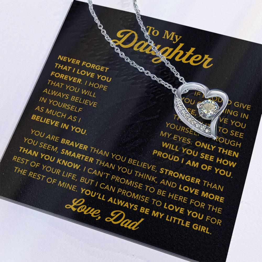 To My Daughter Necklace, Gift for Daughter from Dad, Father Daughter Necklace 21_1_Gold