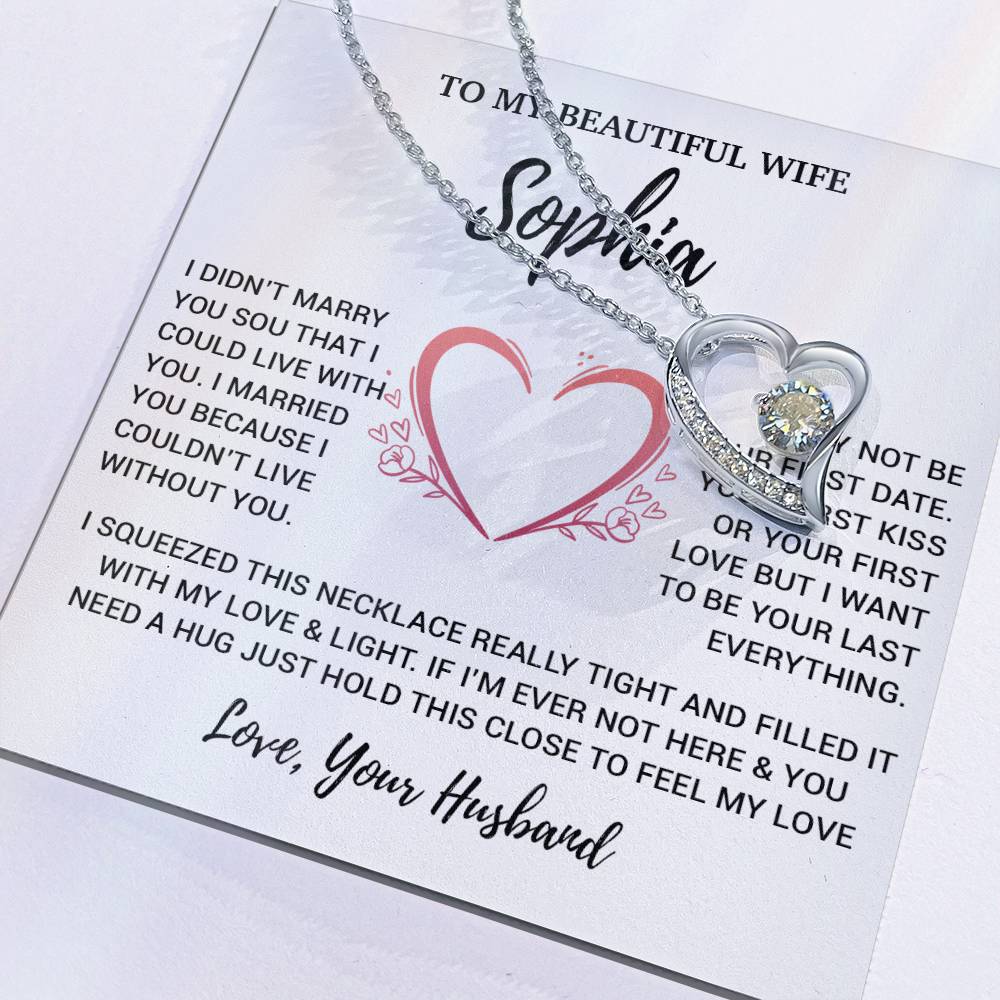 Custom To My Wife Necklace, Christmas Gifts For Women, Anniversary Gift For Wife