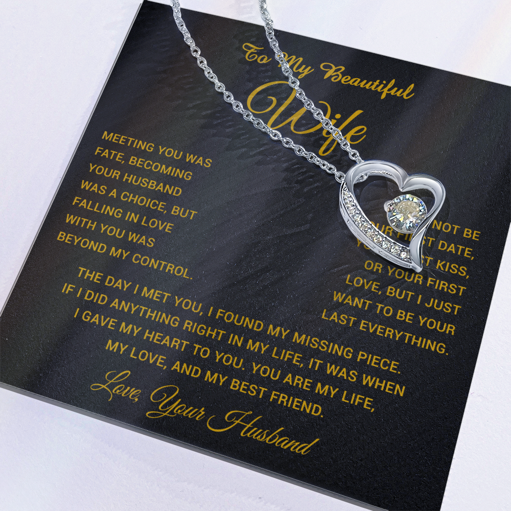 To My Wife Necklace, Gift For Wife, Anniversary Gift For Wife, Necklace For Wife 3_5_Gold
