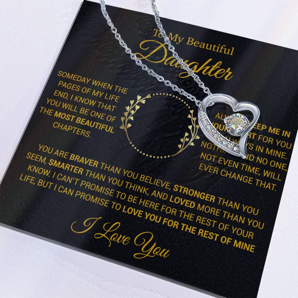 To My Daughter Necklace, Gift for Daughter from Dad, Daughter Father Necklace 15_12_Gold