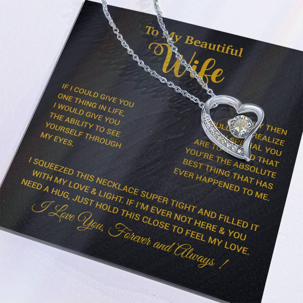 To My Wife Necklace, Wife Gift From Husband, Wife Husband Necklace, Christmas Gift 19_9_Gold