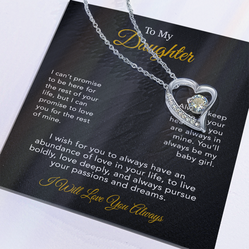 To My Daughter Necklace, Gift for Daughter from Dad, Father Daughter Necklace 19_6_Black
