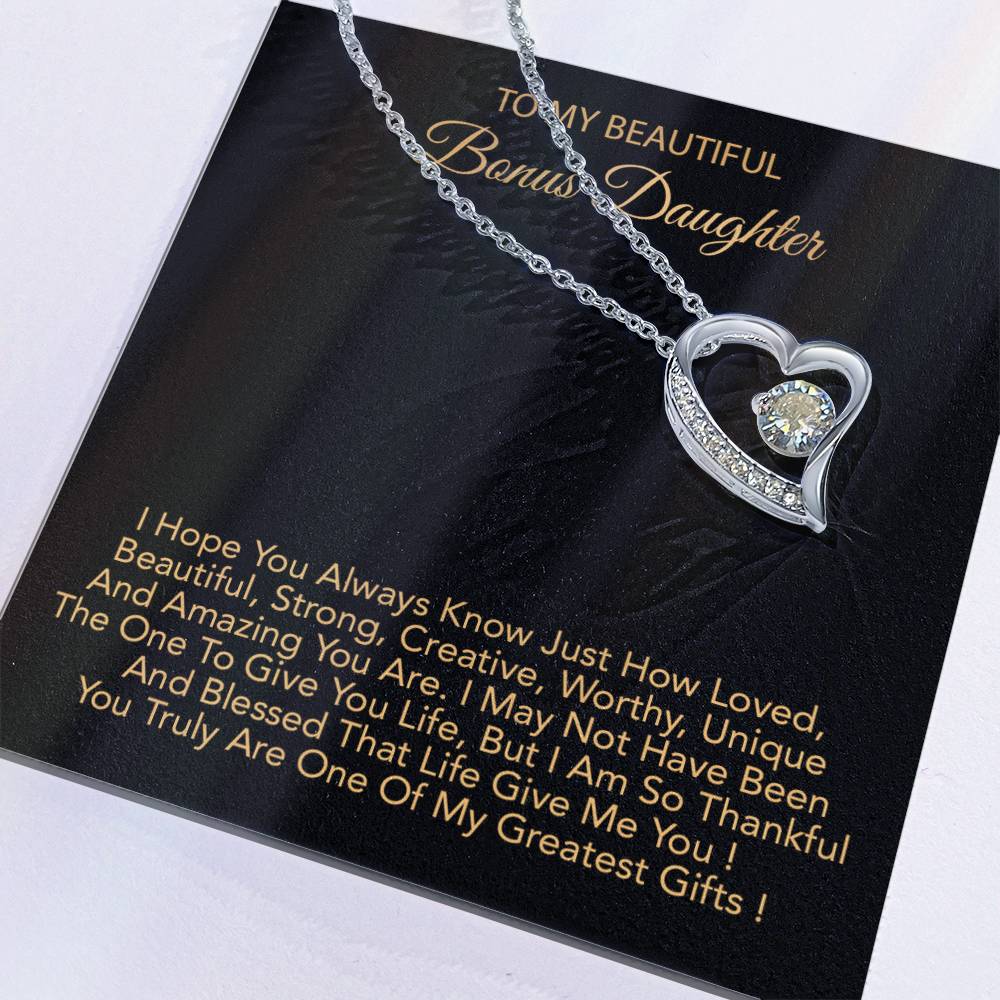To My Bonus Daughter Necklace, Bonus Daughter Gifts From Stepdad, Step Daughter Gifts