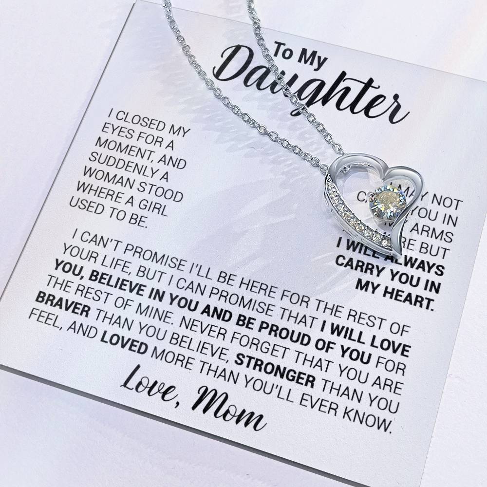 To My Daughter Necklace, Daughter Mother Necklace, Daughter Gift From Mom 22_8_White