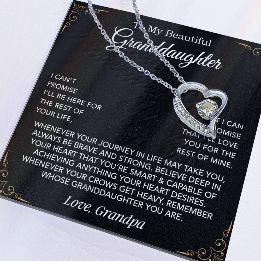 To My Granddaughter Necklace, Xmas Birthday Gift For Granddaughter From Grandpa