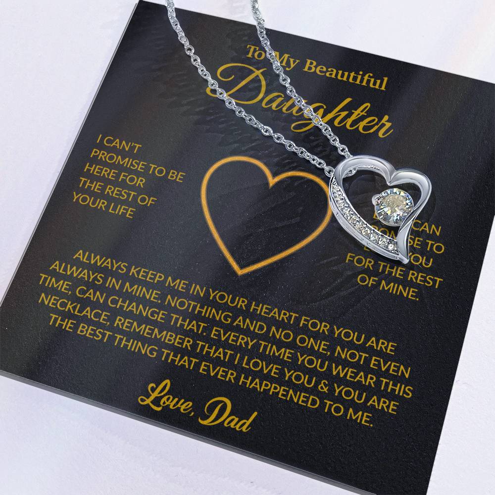 To My Daughter Necklace, Gift for Daughter from Dad, Father Daughter Necklace 6_6_Gold