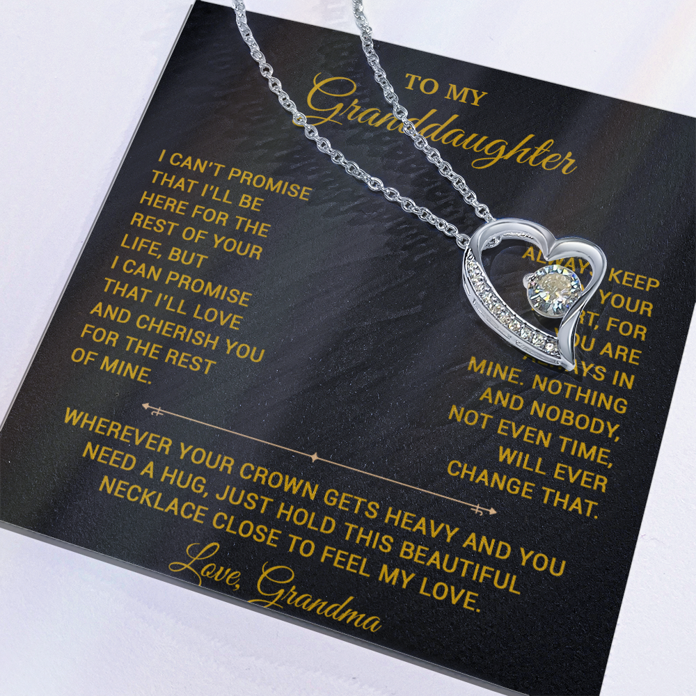 To My Granddaughter Necklace, Granddaughter Gift from Grandma, Christmas Gift 20_8_Gold