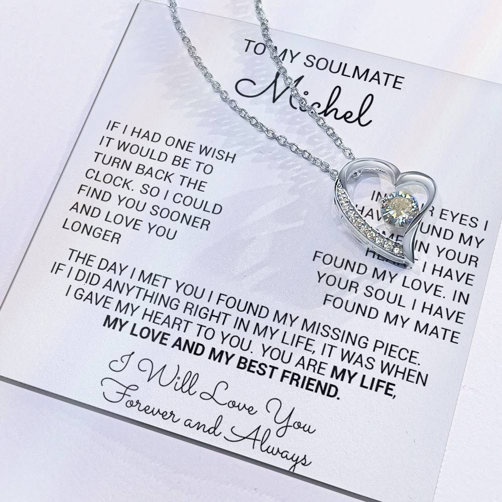 Custom To My Soulmate Necklace, Wife Girlfriend Birthday, Christmas Gift